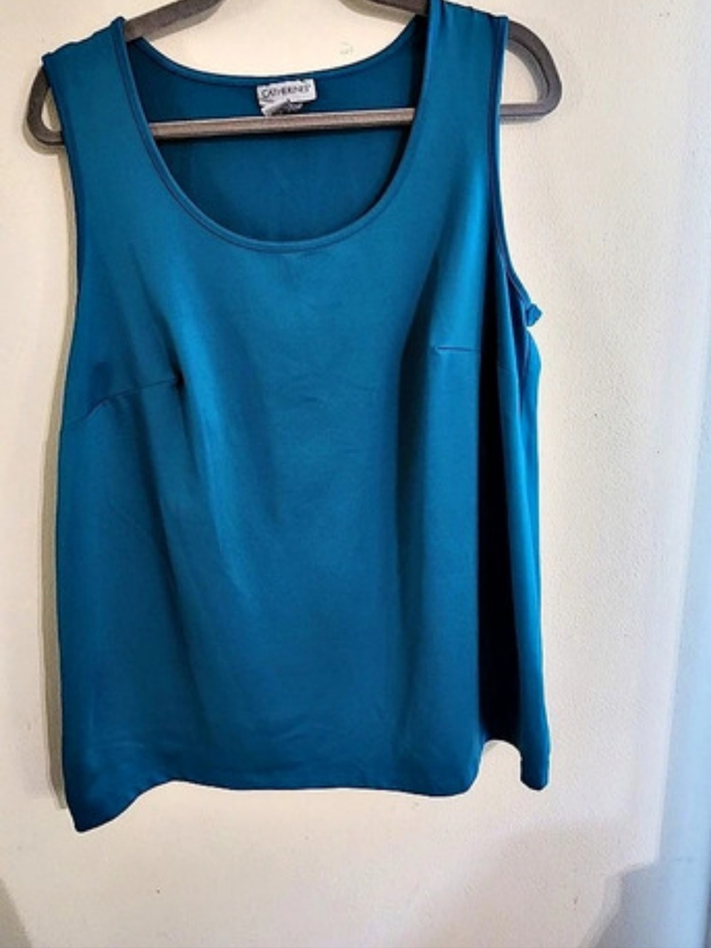 Catherines Teal Blue Scoop Neck Tank Top Plus Size 0X (14/16W)